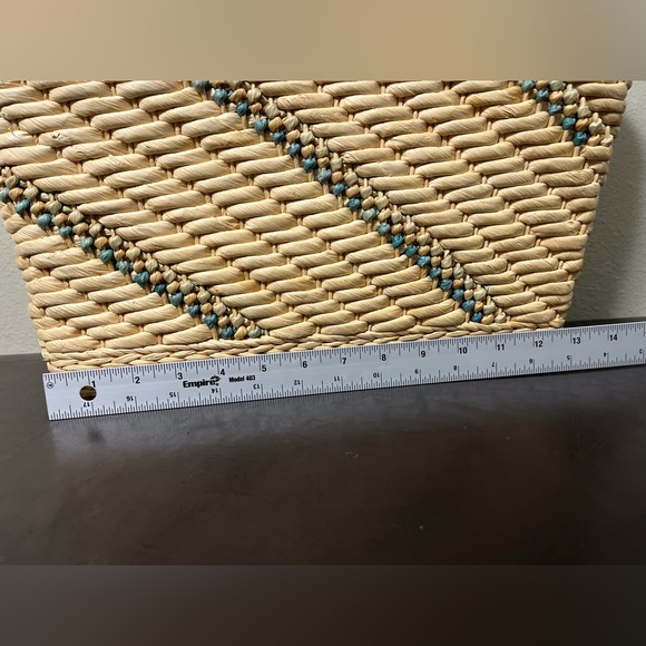 Vintage Woven Straw Raffia Boho Beach Style Shoulder Tote Bag India - Picture 8 of 9